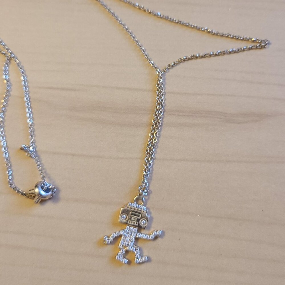 APM Monaco Crystal Dancing Robot Necklace - Picture 2 of 4